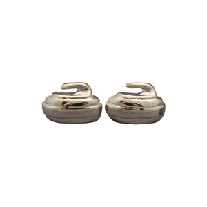 Silver Curling rock stud earrings
