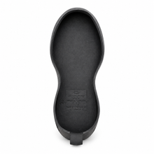 Load image into Gallery viewer, The underside of a black rubber gripper sole, showing the molded shape and a small brand label, photographed on a solid white background.
