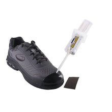 Load image into Gallery viewer, Image of a grey shoe with Tuff Toe Product applied to the toe