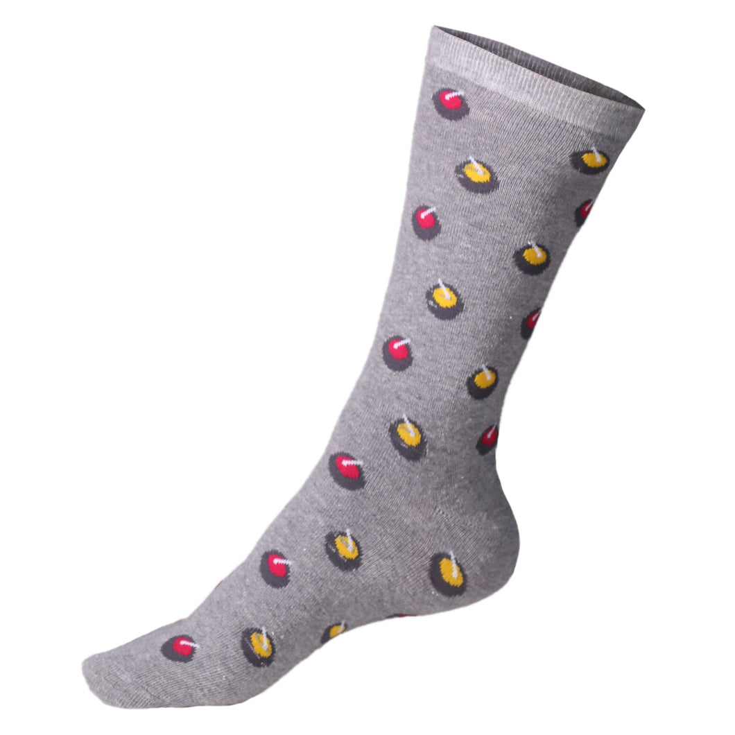 Goldline Designer Curling Socks Grey with Rocks